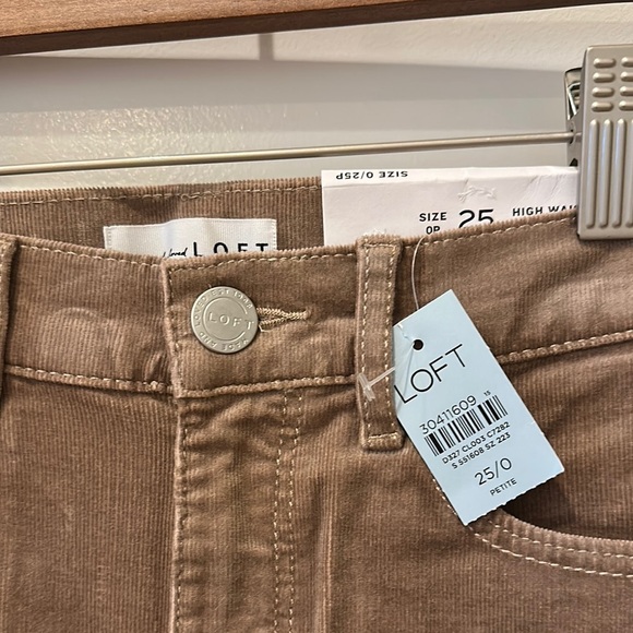 LOFT Taupe High-Waisted Corduroy Pants - Picture 2 of 3